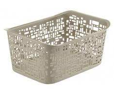 Rotho Urban kleiner Aufbewahrungskorb, Kunststoff (PP), cappuccino, 5 Liter (28 x 20,4 x 13 cm)