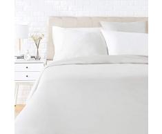 AmazonBasics - Bettwäsche-Set, Satin - 135 x 200 cm / 80 x 80 cm x 1, Hellgrau