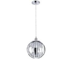 Trio-Leuchten 304000106 Pendelleuchte in Chrom, Acrylstäbe verchromt, exklusive 1xE27 max. 60W, Länge 130 cm
