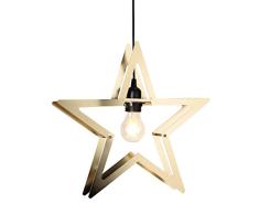 LED-Dekoleuchte Starling ca. 36 x 38 cm, E27 Fassung, Material: Metall, messingfarben schwarzes Kabel