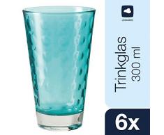 Leonardo Home Trinkglas Optic 6er-Set 300 ml türkis