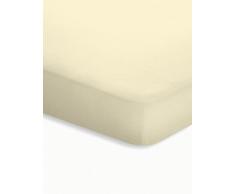schlafgut Jersey-Elasthan Topper Spannbetttuch, Baumwoll-Mischgewebe, Ecru, 220 x 125 cm