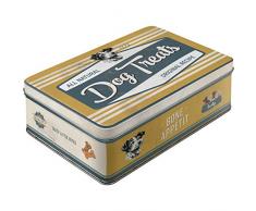 Nostalgic-Art 30742, Bisquits, Vorratsdose Flach, Metall, PfotenSchild-Dog Treats, 23 x 16 x 7 cm