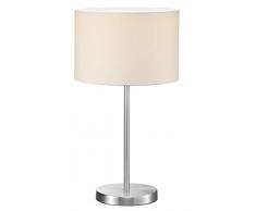 Trio Leuchten Hockerleuchte in Nickel matt, Stoffschirm weiß, exklusive 1x E27 maximal 60W, ø 30 cm, Höhe: 54 cm 511100101