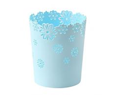 Abfalleimer, hmane Hohl Blume Form Kunststoff Lidless Papierkorb Körbe Trash kann, Polypropylen, blau, M