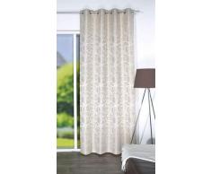 Home Fashion Ösenschal Dekostoff Jacquardmusterung, Polyester, Natur, 245 x 140 cm