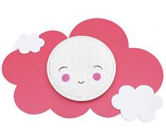 Elobra Wolke Smile Starlight-Effekt LED Deckenleuchte für Kinder, Farbton einstellbar, Holz, Altrosa/Weiß, 75 x 50 x 10 cm