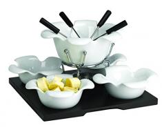 Mäser, Spezialitäten-Schokolade-Fondueset 11-teilig, Keramiktopf, Porzellanschälchen, Fonduegabeln, Rechaud, Holzbrett