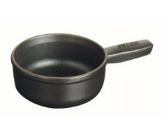Staub Mini Fondue Topf (12 cm, 0,35 L mit mattschwarzer Emaillierung im Inneren des Topfes) schwarz