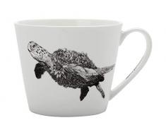 Maxwell & Williams DX0225 Marini Ferlazzo Becher Sea Turtle, aus Bone China Porzellan, Schwarz, Weiß, 450 ml, in Geschenkbox
