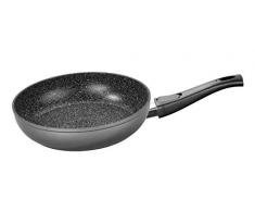 STONELINE 17657 Xtreme Regular Schmorpfanne, 24 cm mit abnehmbarem Griff, induktionsgeeignet, Aluminium, grau, 32.4 x 29 x 10.7 cm