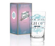 RITZENHOFF Everyday Darling Softdrinkglas von Burkhard Neie, aus Kristallglas, 300 ml, mit trendigen Dekoren