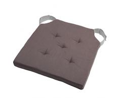 LOVELY CASA Sitzkissen Klettverschluss, Baumwolle, Grau/Perle, 40 x 40 cm