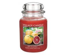 Village Candle Rosa Grapefruit große Duftkerze im Glas, 737 g, rot, 9.7 x 9.5 cm
