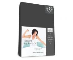 Bed-Fashion Luxe Elasthan-Spannbetttuch, Mako-Satin, anthrazitfarben, Doppelbett, 140 x 200 cm