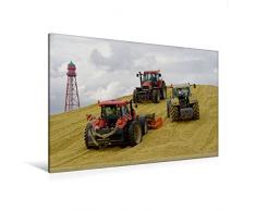 Calvendo Premium Textil-Leinwand 120 cm x 80 cm Quer, Arbeiten am Maissilo | Wandbild, Bild auf Keilrahmen, Fertigbild auf Echter Leinwand, Leinwanddruck: Ein Mais Wird verteilt Mobilitaet Mobilitaet