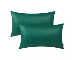 Brawarm Kissenbezüge, 2 Stück, für Couch / Sofa, Heimdekoration, weiches Kunstleder, beidseitig Modern 12 X 20 Inches - 2 Pcs Weihnachtsgrün
