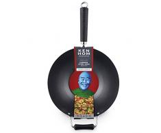 Ken Hom KH431001 Wok, Karbonstahl, Schwarz