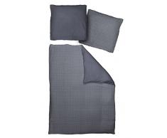 adam Graphic Ventus Bettwäsche-Set, Bio Baumwolle, Mood Indigo, 135 x 200 cm, 2-Einheiten