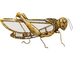 Kare Design Wandschmuck Grasshopper Mirror, Deko Grashüpfer in Gold, verspiegelter Wandschmuck, edles Design Objekt, verschiedene Ausführungen erhältlich (H/B/T) 18x40x7cm