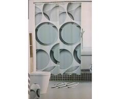 Duschvorhang Anti Schimmel Effekt Badewannenvorhang Wasserdicht inkl.12 Ringe (Graue Runde)