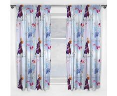 Frozen 2 Die Eiskönigin Vorhänge Disney Anna und ELSA Design, ideal für jedes Kinderzimmer, 183 cm, Weiß