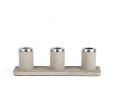 Zilverstad Kerzenleuchter Solido, 3-flammig, Beton, Grau, 24 x 7.7 x 7.2 cm