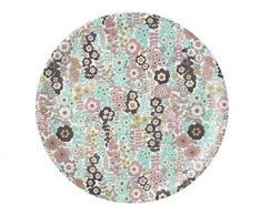 Katie Alice Serviertablett, aus Birkenholz, rund, attraktives Retro-Design, Mehrfarbig, groß