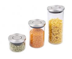 chg 3450-00 Vorratsgläser Trio Pura mit Aromaverschluss, Edelstahl, rostfrei