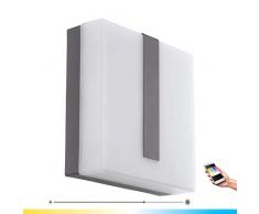 EGLO connect Außen-Wandlampe Torazza-C, Smart Home Außenleuchte, Wandleuchte aus Stahl und Kunststoff, Farbe: Weiß, grau, warmweiß, dimmbar, IP44