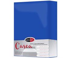 CelinaTex Casca Topper Spannbettlaken 180x200-200x220 cm royal blau Baumwolle Spannbetttuch Elastan Laken