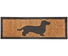 Esschert Design Stufenfußmatte, Türmatte Motiv „Dackel“, aus Gummi mit Kokoseinlage