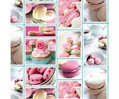 Klebefolie Makrone Motiv, Dekofolie, Möbelfolie, Tapete, selbstklebende Folie, PVC, bunt, 95µm (Stärke: 0,095 mm), Venilia 53366