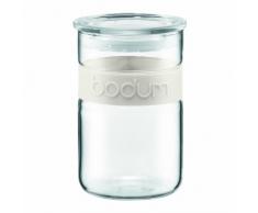 Bodum PRESSO Vorratsglas (Luftdichter Silikonverschluss, Mikrowellen/Spülmaschinengeeignet, 0,6 liters) cremefarben