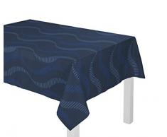 Wirth Tischdecke Lupara mit Kuvertsaum, Polyester, Blau, 130 x 190 cm