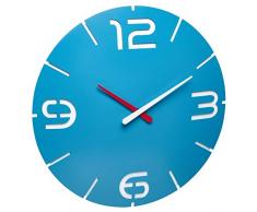 TFA Dostmann Contour Design Funk-Wanduhr, Funkuhr, Wanduhr, groß, himmelblau/weiß, 60.3536.14