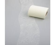 Deko AS GmbH Sizoflor Tischband Wellenschnitt Creme ca. 12,5 cm Rolle 25 Meter 60W 012-R