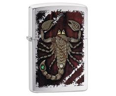 Zippo Steampunk Scorpion Feuerzeug, Messing, Brushed Chrome, One Size