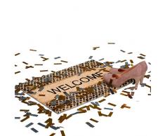 Relaxdays Fußmatte Welcome Kokos, HBT: 1,5 x 60 x 40 cm, Glitzer, rechteckig, rutschfest, Kokosfaser, Gummi, mehrfarbig