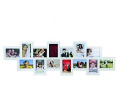 Out of the blue 94/2496 Holz-Bilderrahmen, Offset, circa 115 x 35 cm für 14 Fotos 10 x 15 cm, weiß