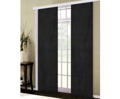 Gardinenbox Schiebevorhang Flächenvorhang Mikrofaser Blickdicht Matt 245x60, Schwarz