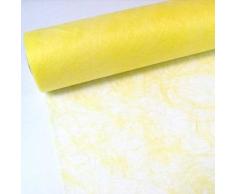 25m Sizoflor ® Original Tischband Tischläufer Tischdeko Faserseide 30cm / 300mm, Farbe:hellgelb