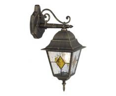 Brilliant Jason Außenwandleuchte, hängend, 1-flammig, E27, 1 x 60 W, Alu-Druckguss/Glas, schwarz/gold 43882/86