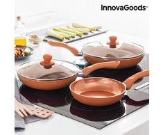 InnovaGoods IG813048 Copper-Effect Pfannen-Set, 5-teilig, Kupfer