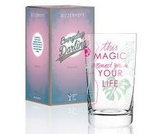 RITZENHOFF Everyday Darling Softdrinkglas von Virginia Romo, aus Kristallglas, 300 ml, mit trendigen Dekoren