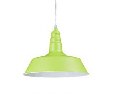 Relaxdays Pendelleuchte Industrie, Deckenleuchte aus Metall, Deckenlampe, Hängelampe, HxBxT: 116 x 36 x 36 cm, hellgrün