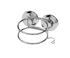 RIDDER 12070000 Fönhalter mit Saugnapf, Edelstahl, chrom, ca. 13,7 x 12,7 x 6,5 cm