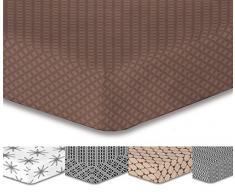 DecoKing Premium 95812 200x220 cm Spannbettlaken Steg 30 cm Schoko braun geometrisches Muster Spannbetttuch Microfaser Bettwäschegarnituren Hypnosis Collection Arthur 1