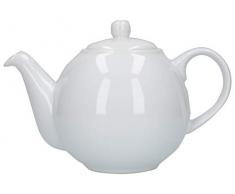 Dexam London Pottery Teekanne rund, für 4 Tassen, weiß