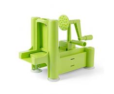 Eculina Spiralschneider mit 3 Messereinsätzen | Gemüsehobel | Multischneider | Obstscheider zum Schälen von Gemüse & Obst - Ideal für Gemüsespaghetti | gesunde Ernährung - Low Carb - grün